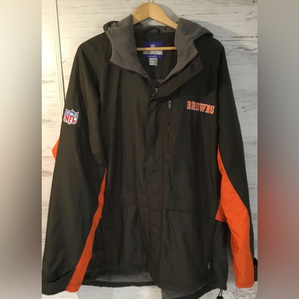 Vintage Reebok NFL Cleveland Browns On-field Sideline Full Zip Jacket Size 2XL